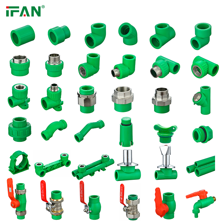 Ifan En 15874 Free Sample PPR Pipe Fitting Plastic Plug PPR Water Pipe Fittings Green PPR Pipe Fittings