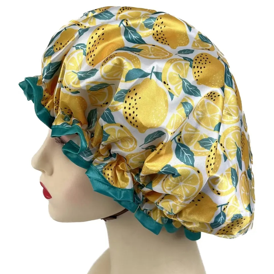 High Quality Satin Shower Caps Reusable Custom Waterproof Shower Cap