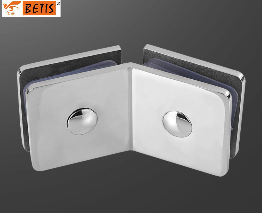 Customize Stainless-Steel Bathroom Shower Enclosure Hardware Heavy Duty 135 Degree Glass-to-Glass Clamp
