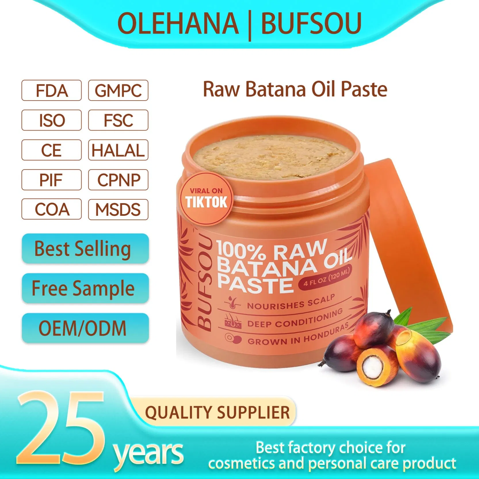 Hair Growth in Weeks Latin Natural Hair Treatment Private Label Vegan Nourishing Batana Hair Oil