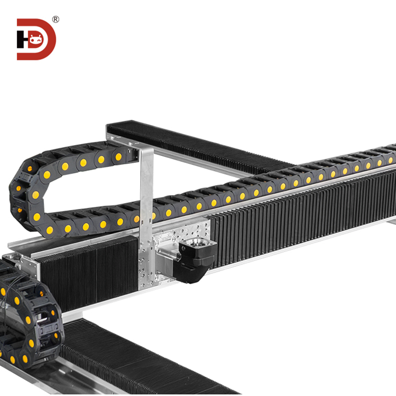 Ball Screw Gantry Module with Xyz Linear Motion, Cross Slide, and Bellows.