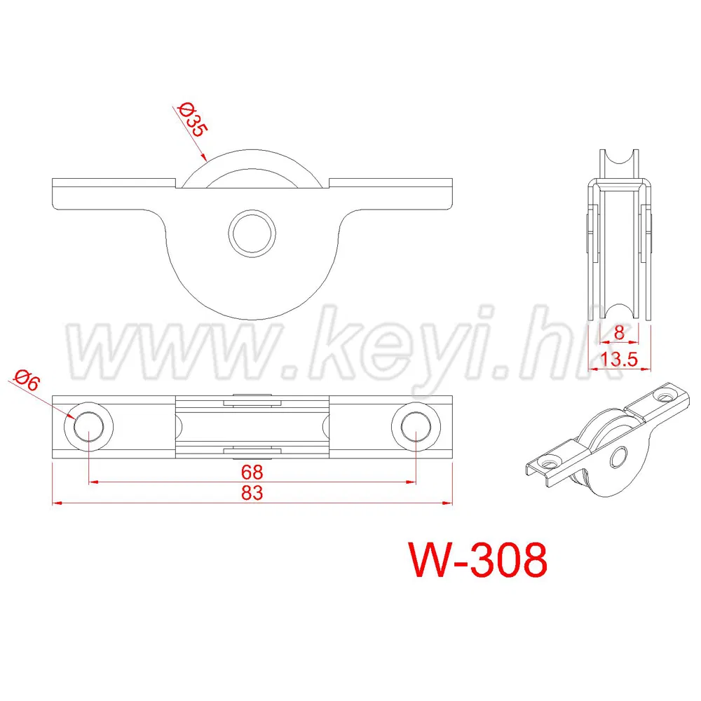 Nylon and Iron Sliding Door & Window Roller