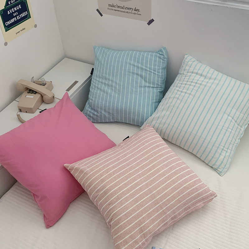 Factory 50 X 50 Cm Woven Washed Cotton Stripe Pillowcases