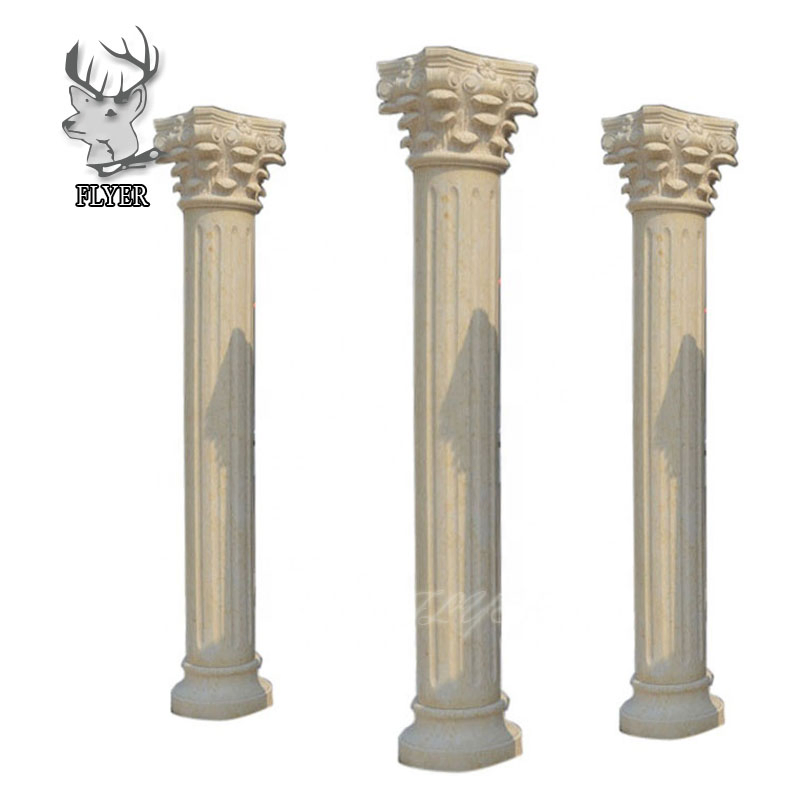 Villa Government Office Building Exterior Decorative Natural Stone Roman Pillar Marble Column