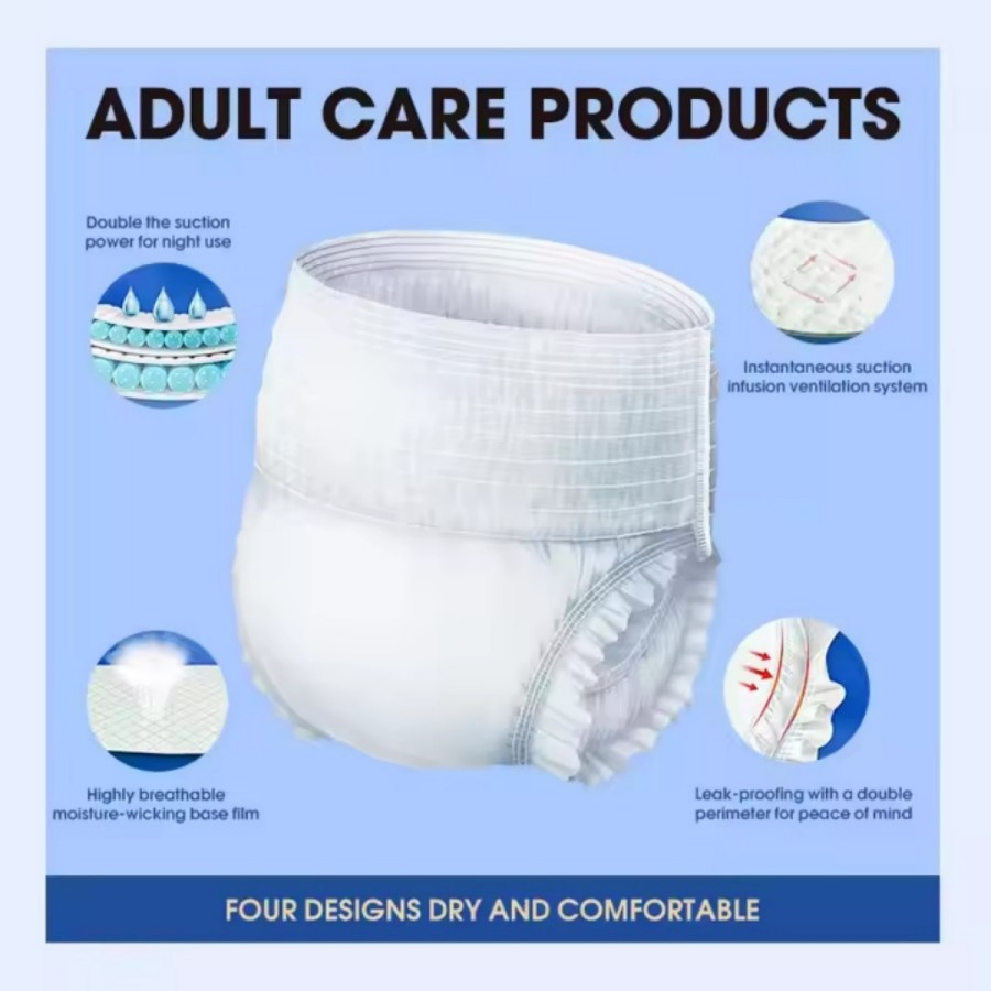 Adult Diaper High Absorbency Disposable Incontinence Briefs for Elderly Care