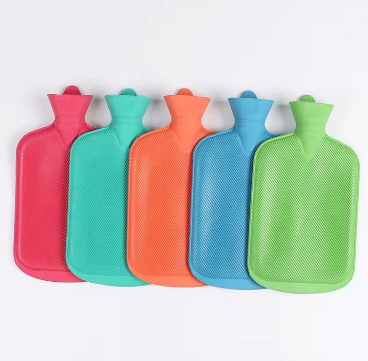 Wholesale Price Hot Water Bottle Natural Rubber 1L Multi-Color Optional Customizable Hot Water Bags