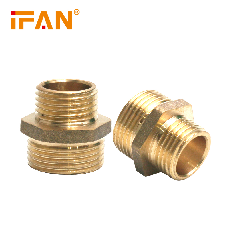 Ifan Factory DIN 16836 Standard Brass Plumbing Fittings 3/8"-2" Reduce Nipple 58-3 Brass Pipe Fittings
