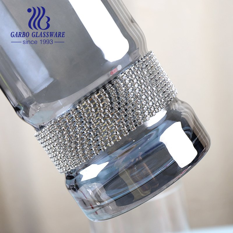 Handmade High End Glass Wine Cup with Silver DOT Stem Decoration