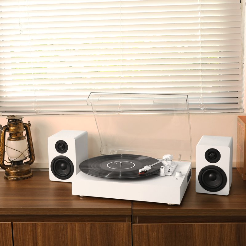 Ретро-колонка Bluetooth с проигрывателем винила и RGB-подсветкой