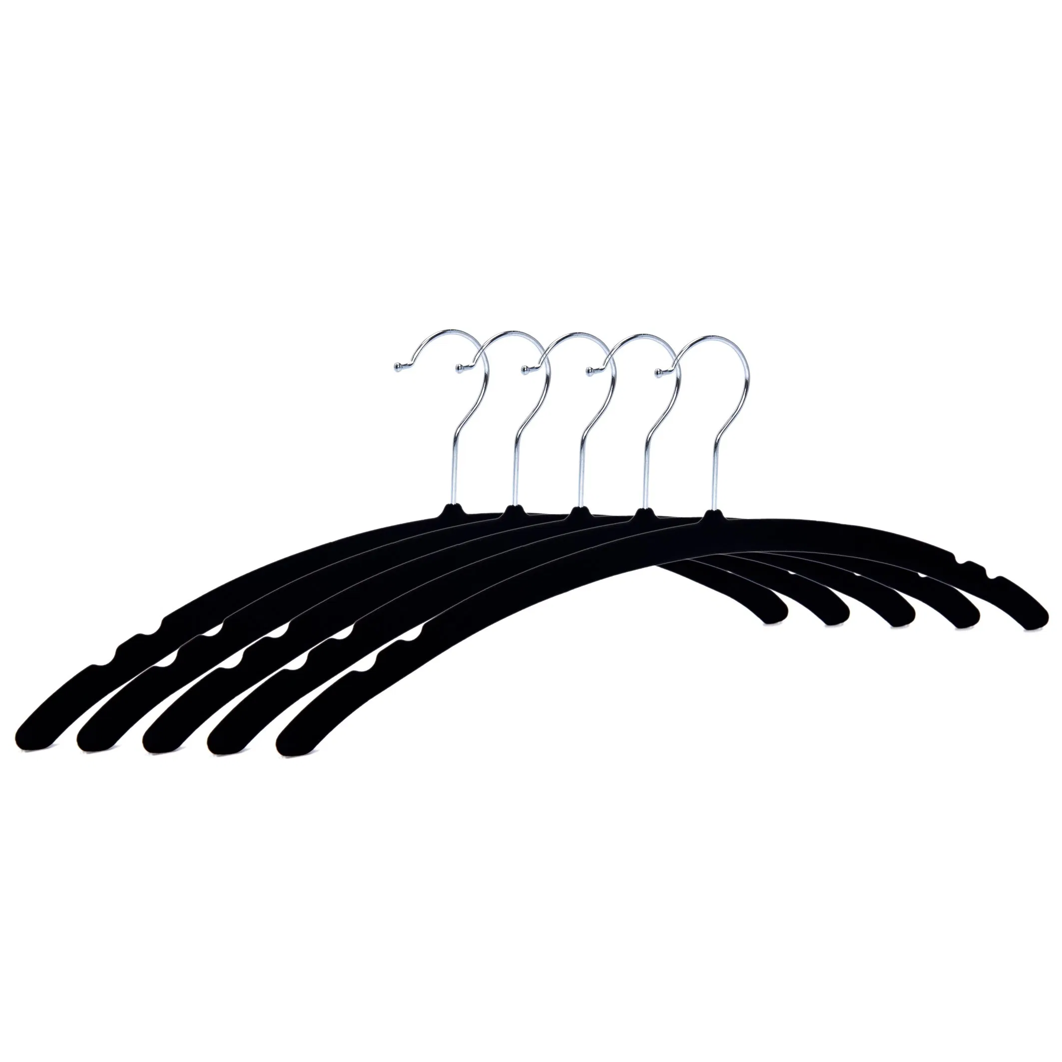 2022 New Style Brand Black Plastic Velvet Clothes Hanger Garment Laundry Hanger