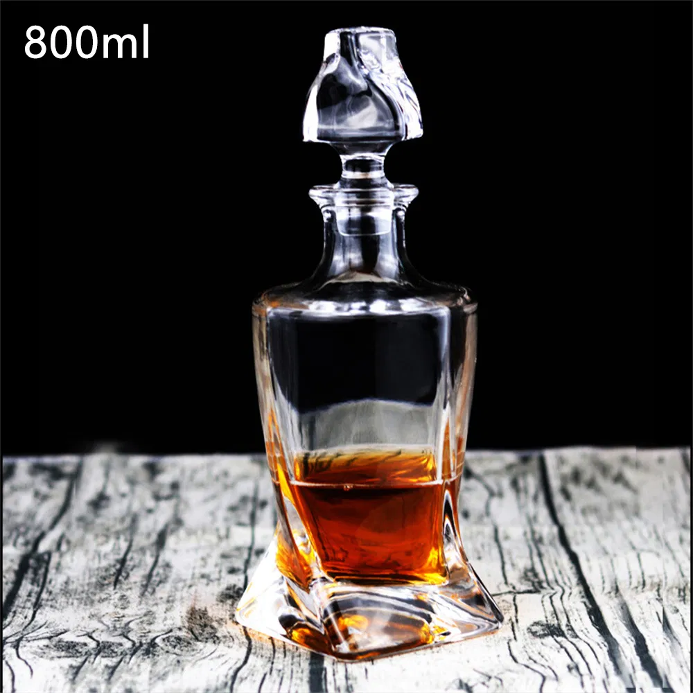 700ml Unique Crystal Round Shaped Glass Wine Whiskey Decanter