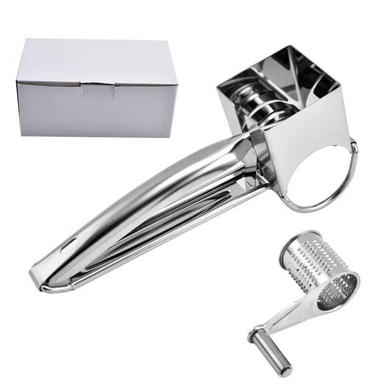 Stainless Steel Cheese Grater Hand Crank Rotary Cheese Grater