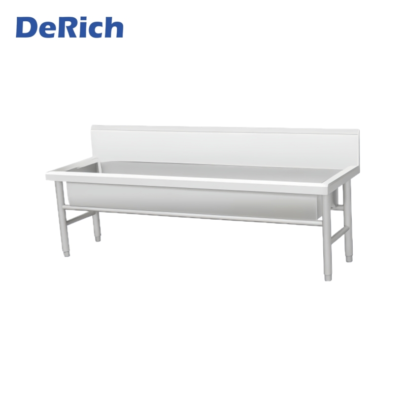 Derich China Made One-Piece Three Position Low Back Plate Automatic Induction Stainless Steel Surgical Medical Sink for Doctors