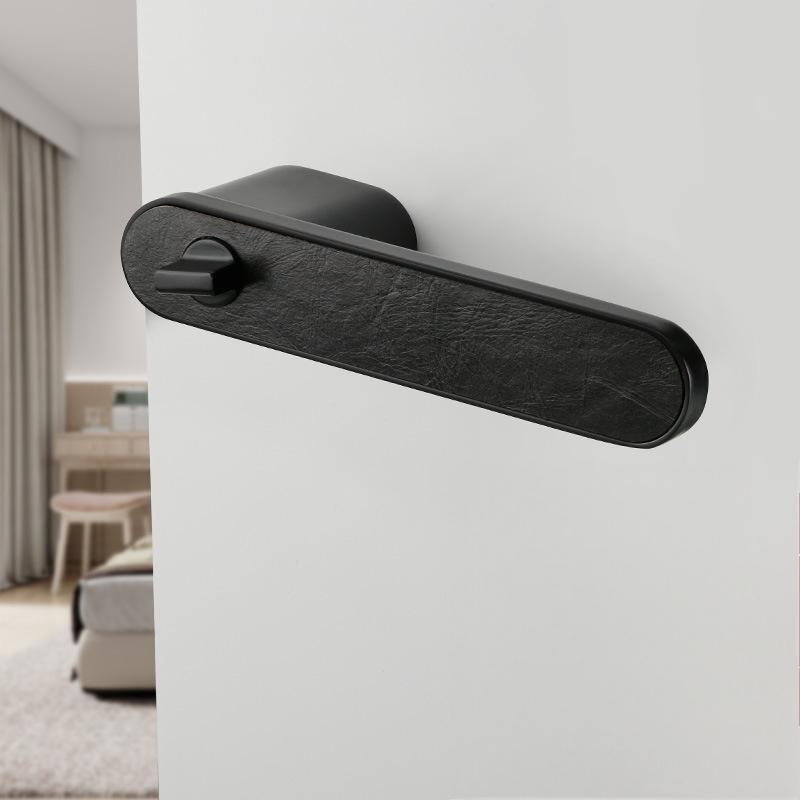 High Standard Interior Bedroom Privacy Access Mute Grey Wooden Door Zinc Alloy Minimalist Door Lock Handle