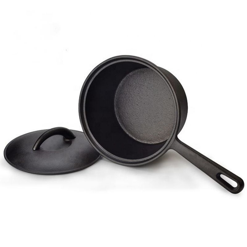 Pre-Seasoned Coating Cast Iron Cooking Stew Pot Saucepan Soup Milk Sauce Pot