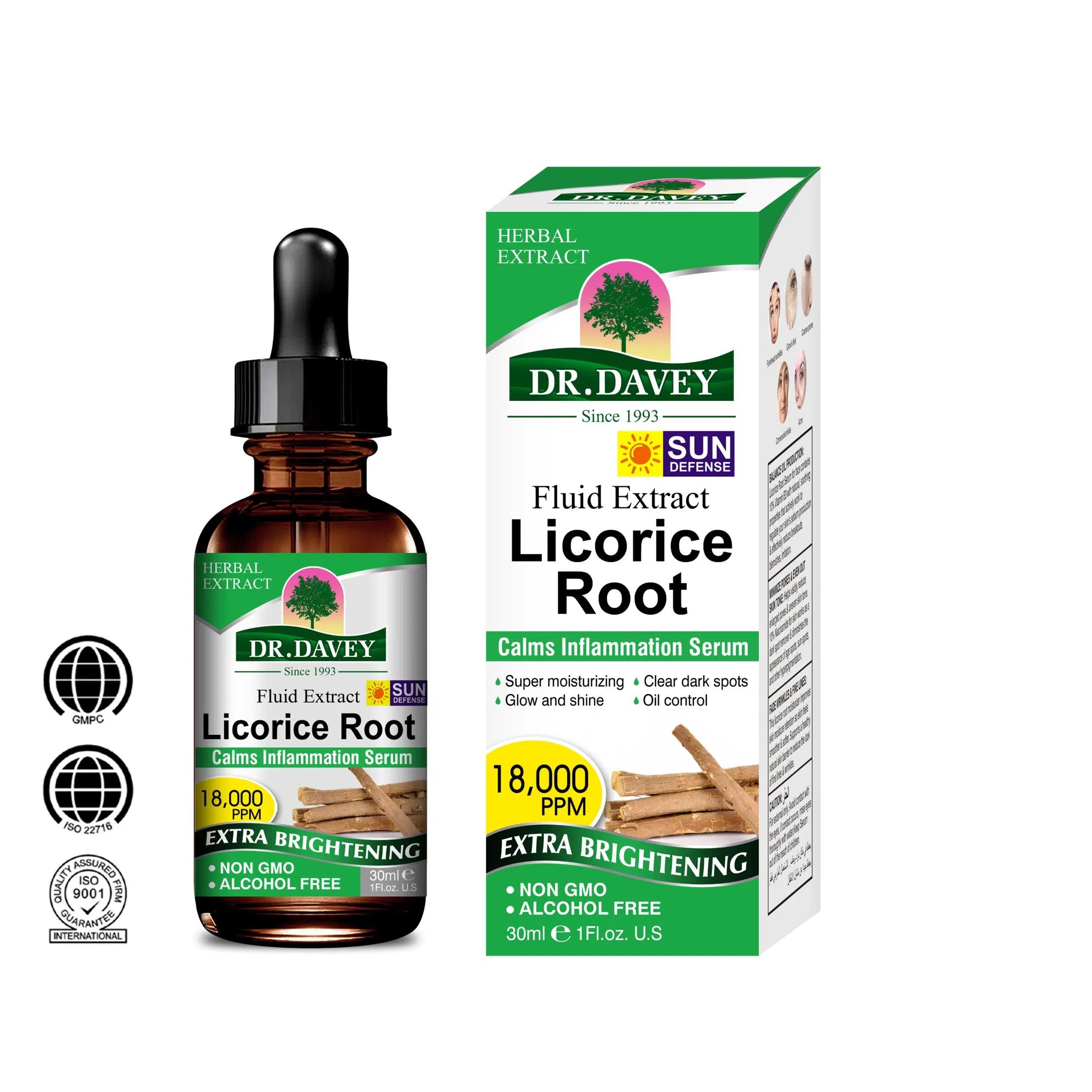 Dr. Davey Licorice Root Face Serum Super Moisturizing Clear Dark Spots Glow and Shine