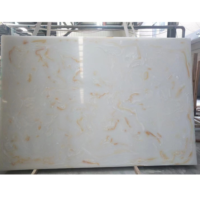 Polished White/Yellow Syntheic Translucent Marble Indoor Decoration Artificial Onyx