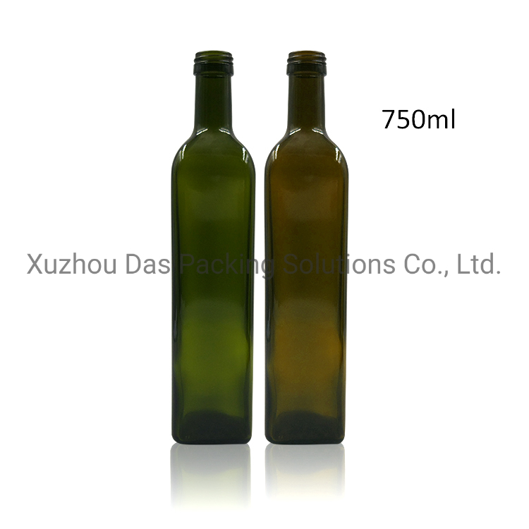 Square 750ml Marasca Glass Bottle Olive Oil Bottle Glass with Lid