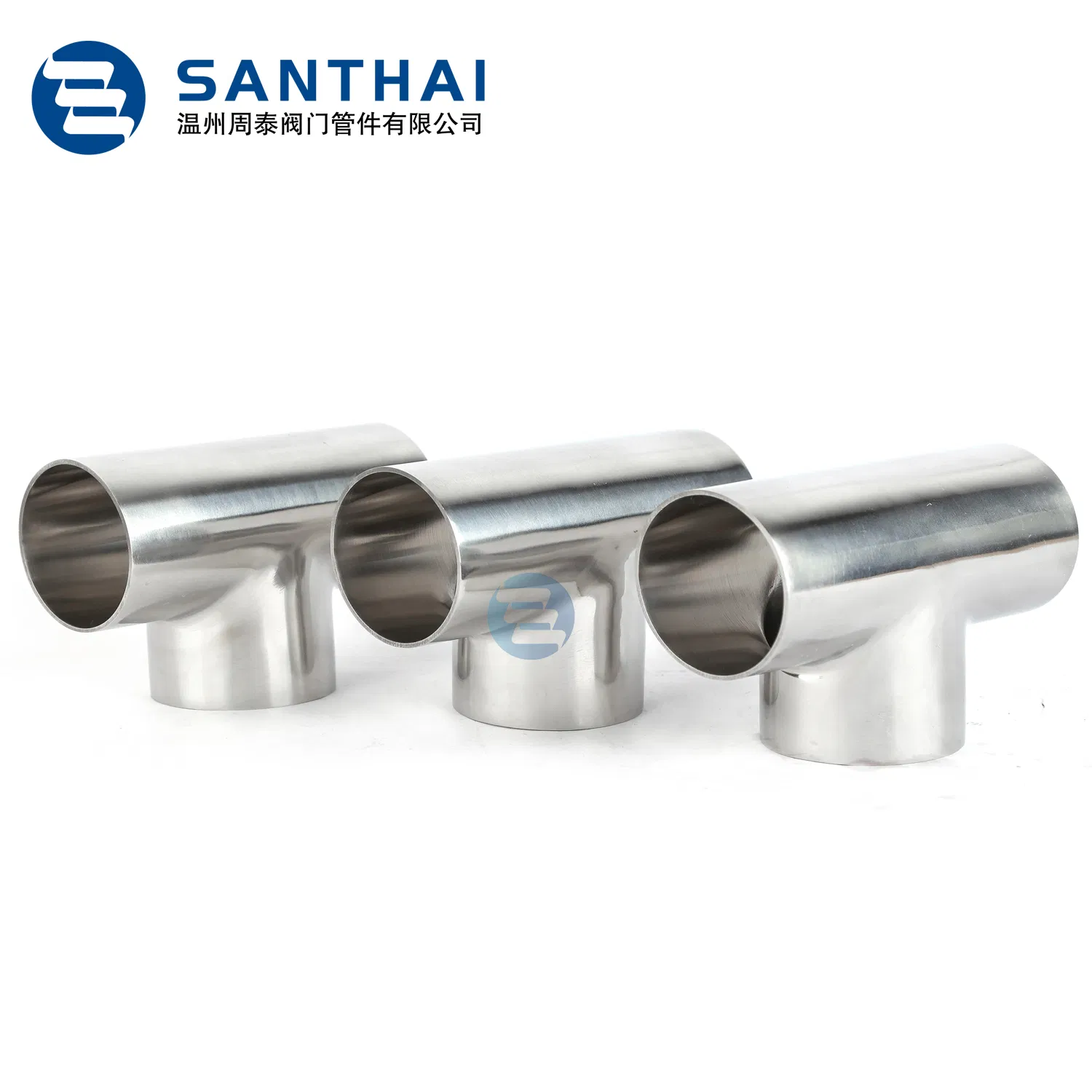 Santhai Customizable SS304/316L Internal and External Polishing Tee Junction Long Type