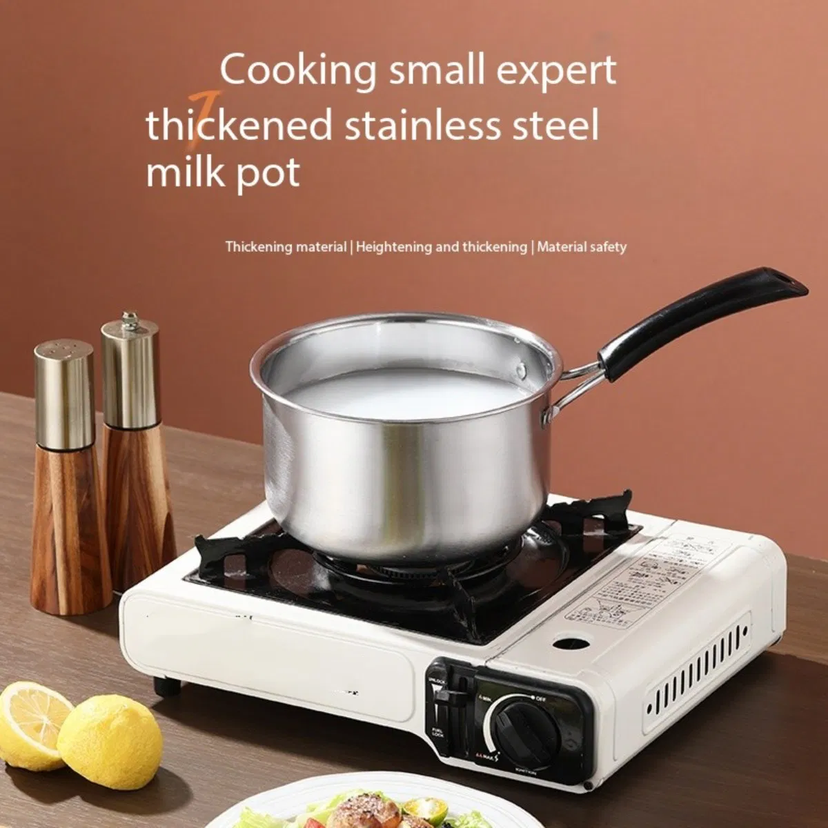 20cm Stainless Steel High Quality Kitchen Cooking Milk Pot Single Handle