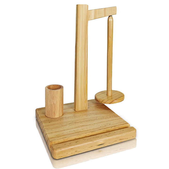 Бамбуковая подставка для пряжи с держателем телефона