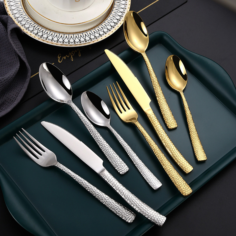 New Arrival Stainless Steel Cutlery Set Western Steak Knife Fork and Spoon 4-Piece 18/10 Flatware Set