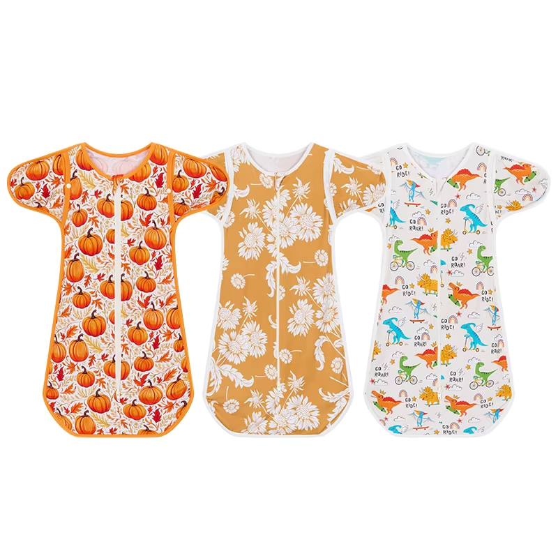 Customize Print Soft Pajamas Swaddle Bunting Bag for Newborn Baby Sleep Sack