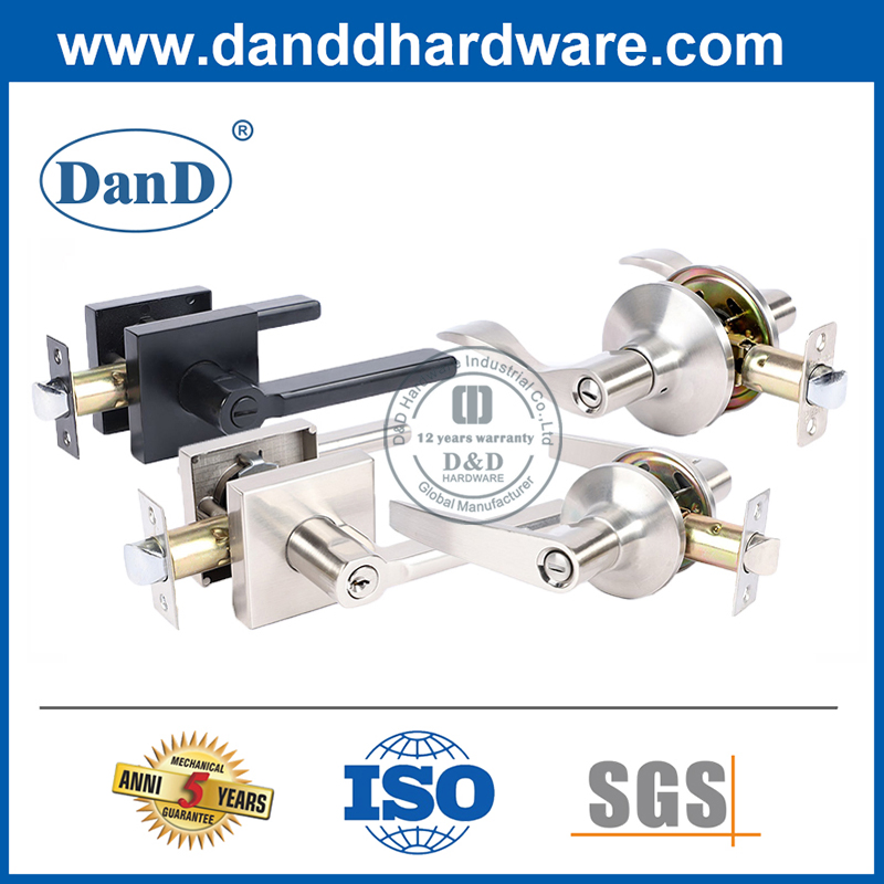 Double Cylinder Keys SS304 Entrance Door Handle Deadbolt Lockset
