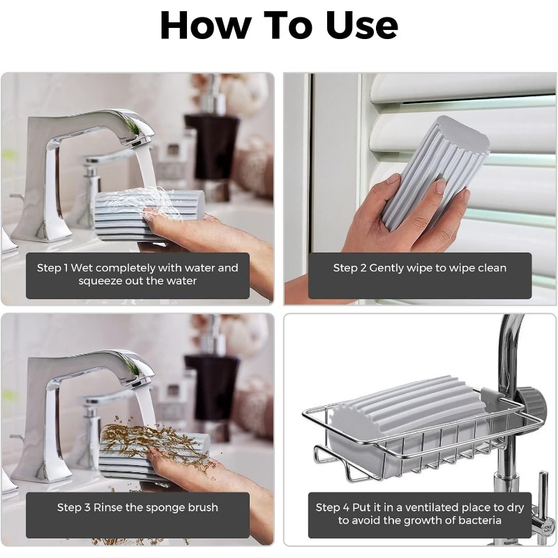 Promotional Factory Wholesale Multiple Repurchase Cheap PVA 4-Pack Damp Cleaning Sponge Duster