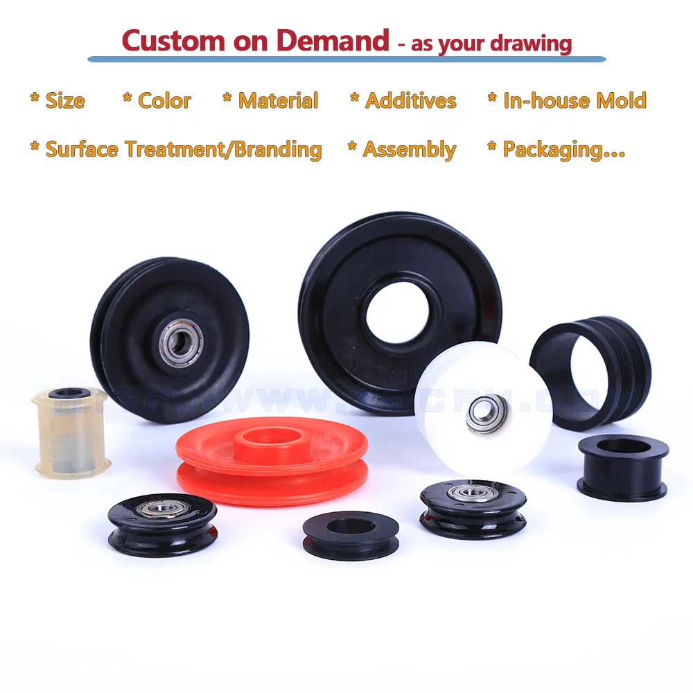 OEM Manufacturer Overmolding U Groove Plastic Small Pulley Wheels for Rope