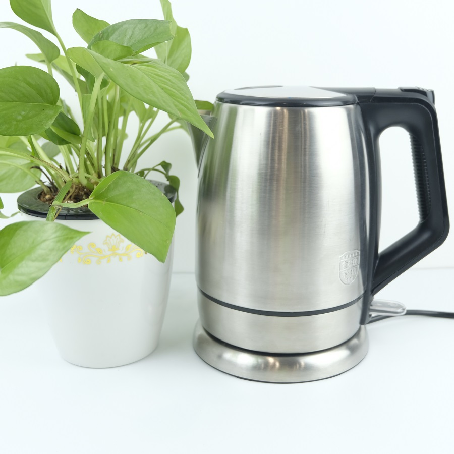 1.8L Boil Dry Protection Tech Silver Stainless Steel Electric Water Kettle