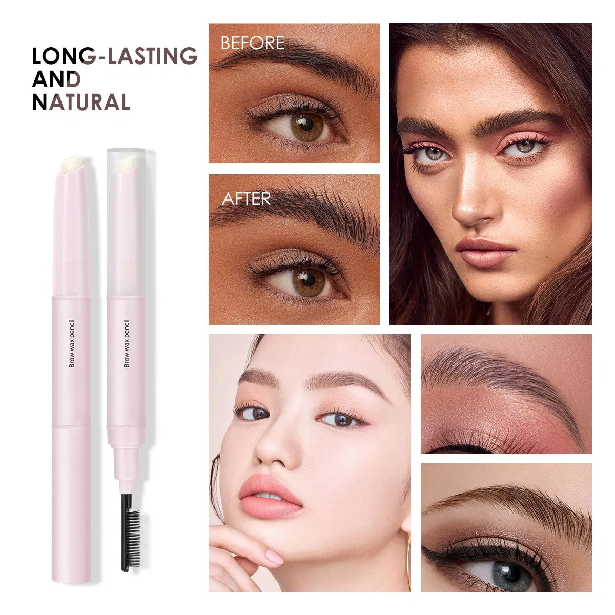 High Quality Custom Duo-End Styling Wax Eyebrow Soap Pen Brow Wax Pencil