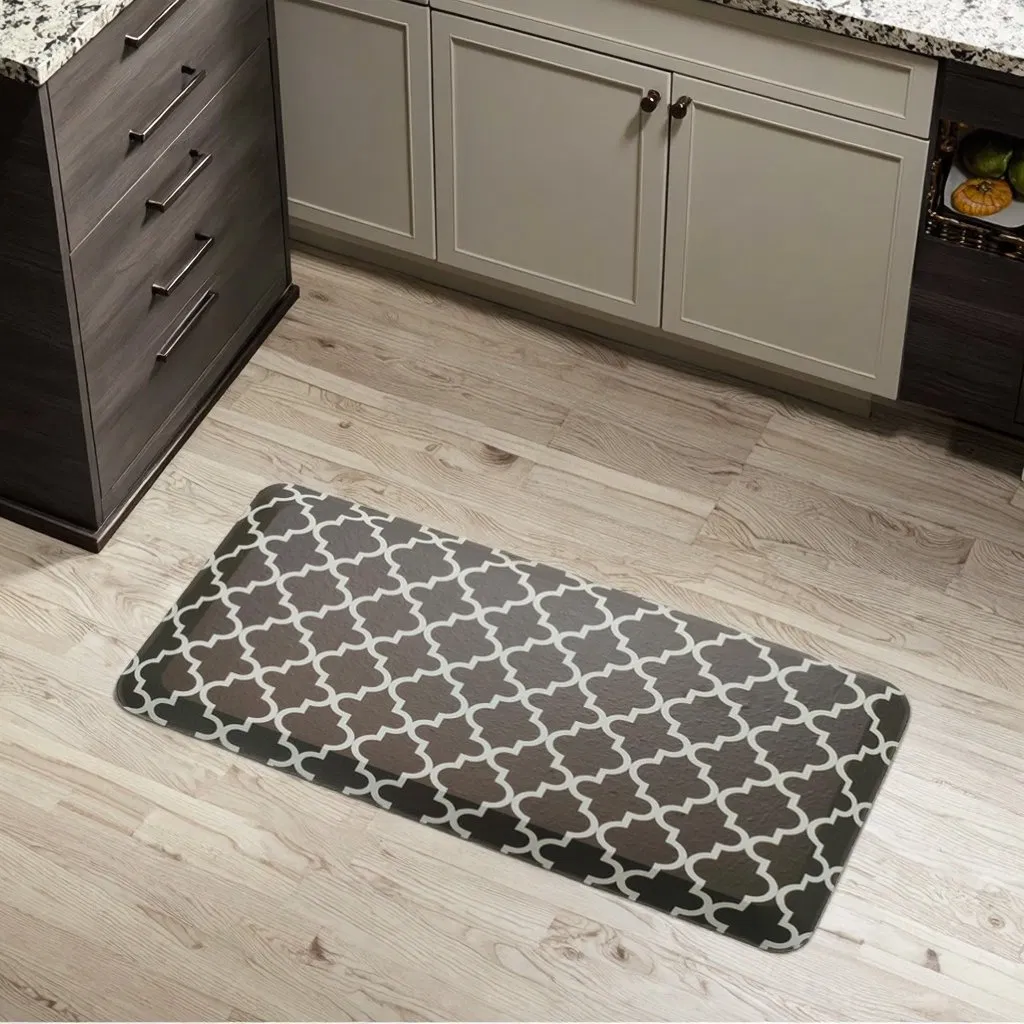 PVC Printing Surface Inner PU Foam Anti-Fatigue Floor Mats for Kitchen, Office, Standing Desk, Laundry