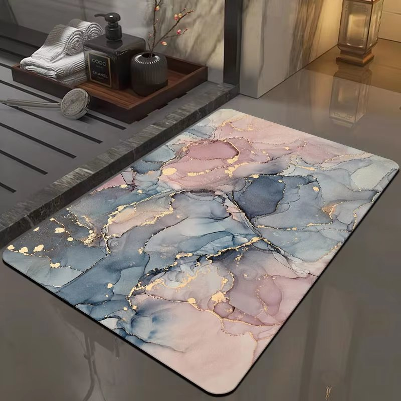 Non Slip Marble 3D Washable Disposable Diatomite Mud Anti Skid Bathroom Floor Mat