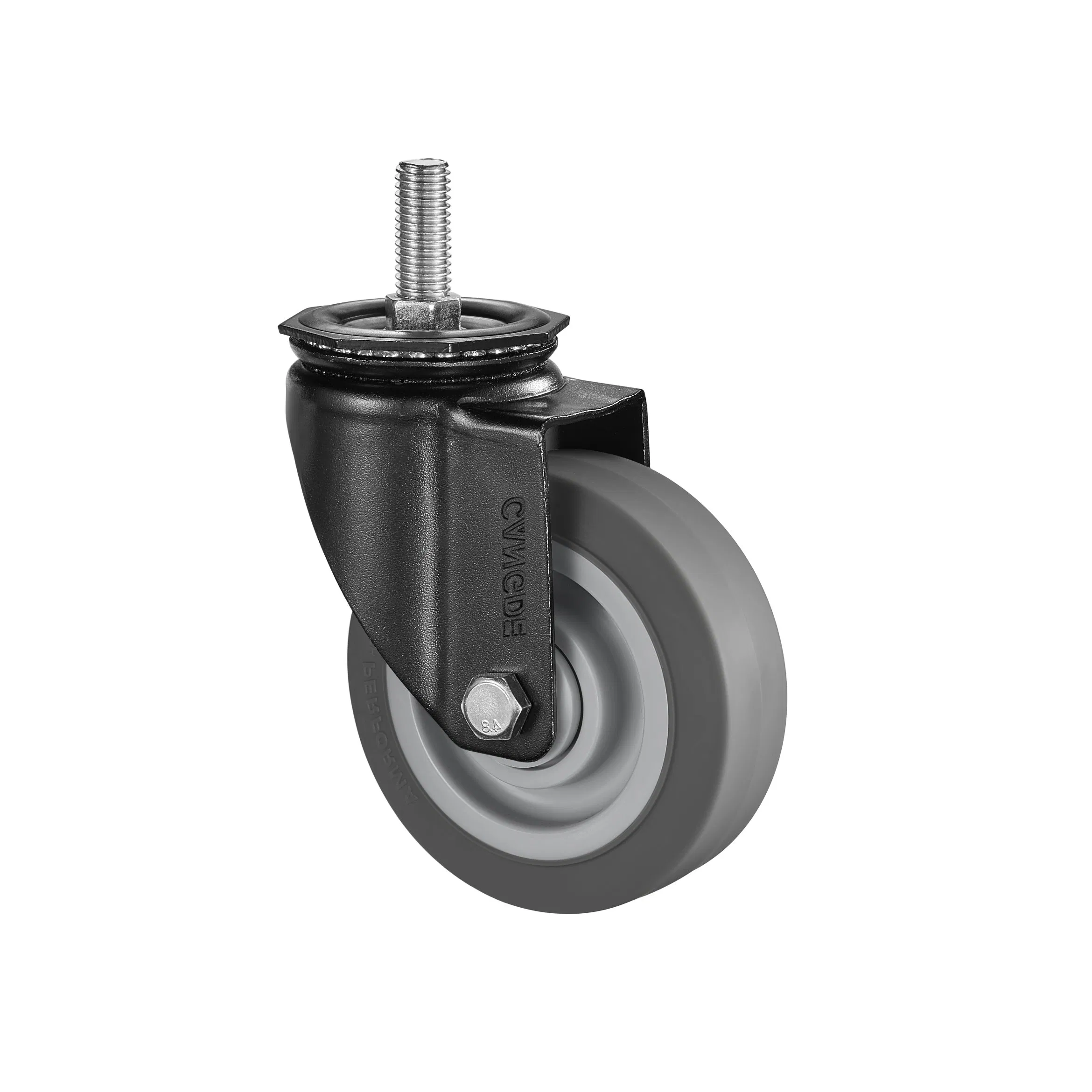 Full Range of Quiet Medium Duty Casters with Resilient Grey TPR Wheels (2.5", 3", 4", 5")
