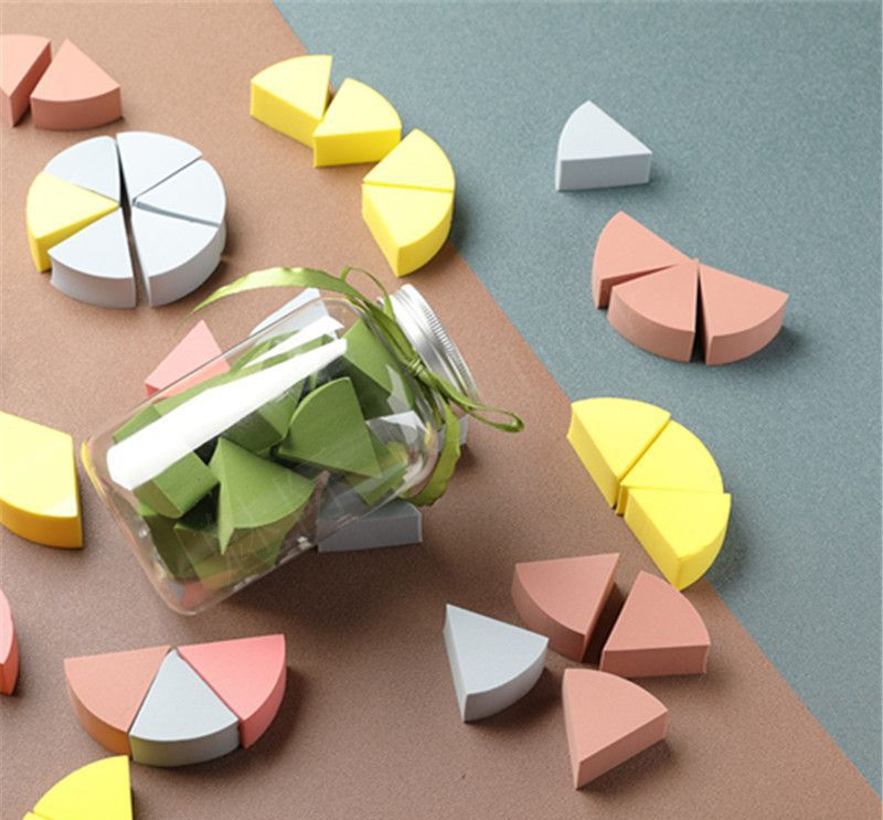 Fan -Shaped Makeup Eggs Do Not Eat Powder Sponge Pieces Makeup Tool Triangle Sponge 12 Pieces