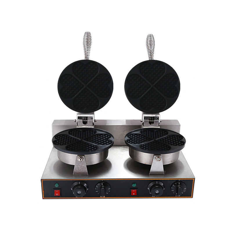 Commercial Stainless Steel Two Plate Electric Waffle Maker with CE