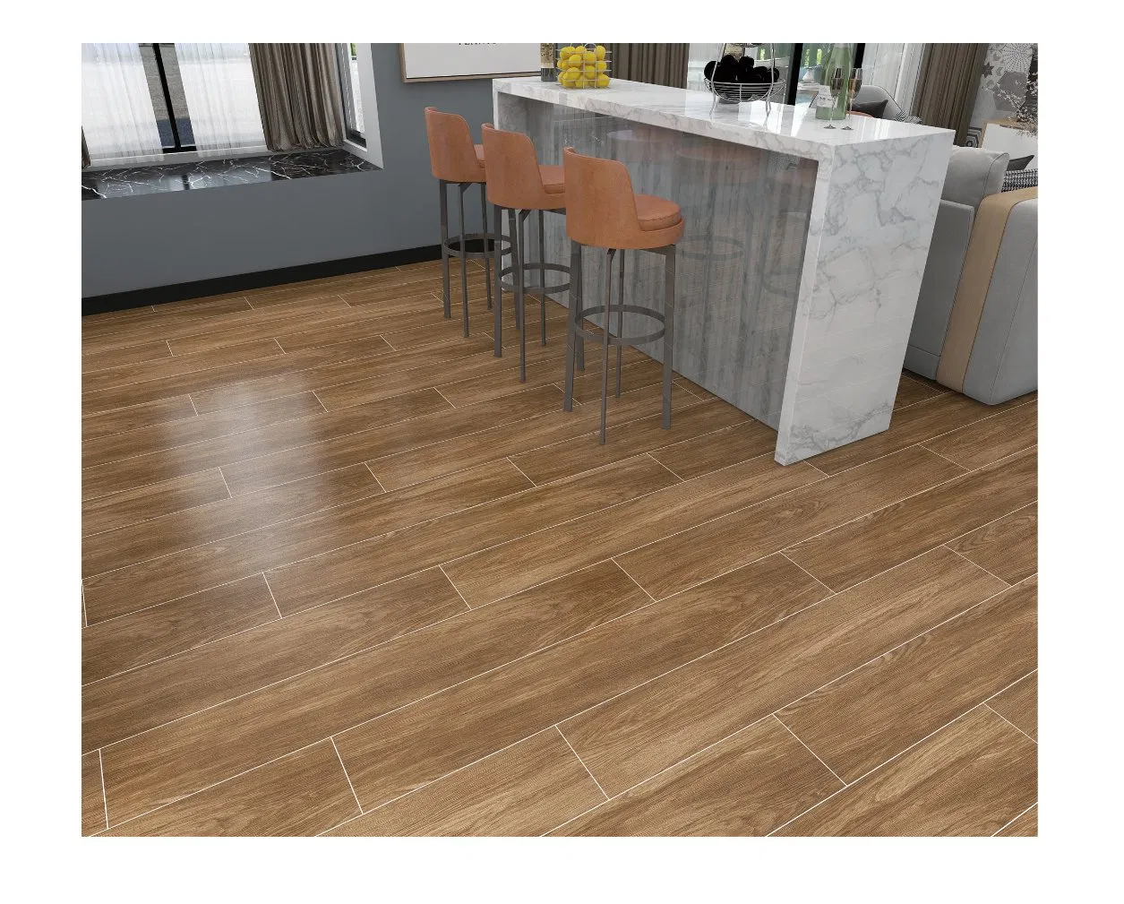 Foshan Building Material 200X1200mm 200X1000mm Glazed Porcelain Wooden Ceramic Floor Wall Tile