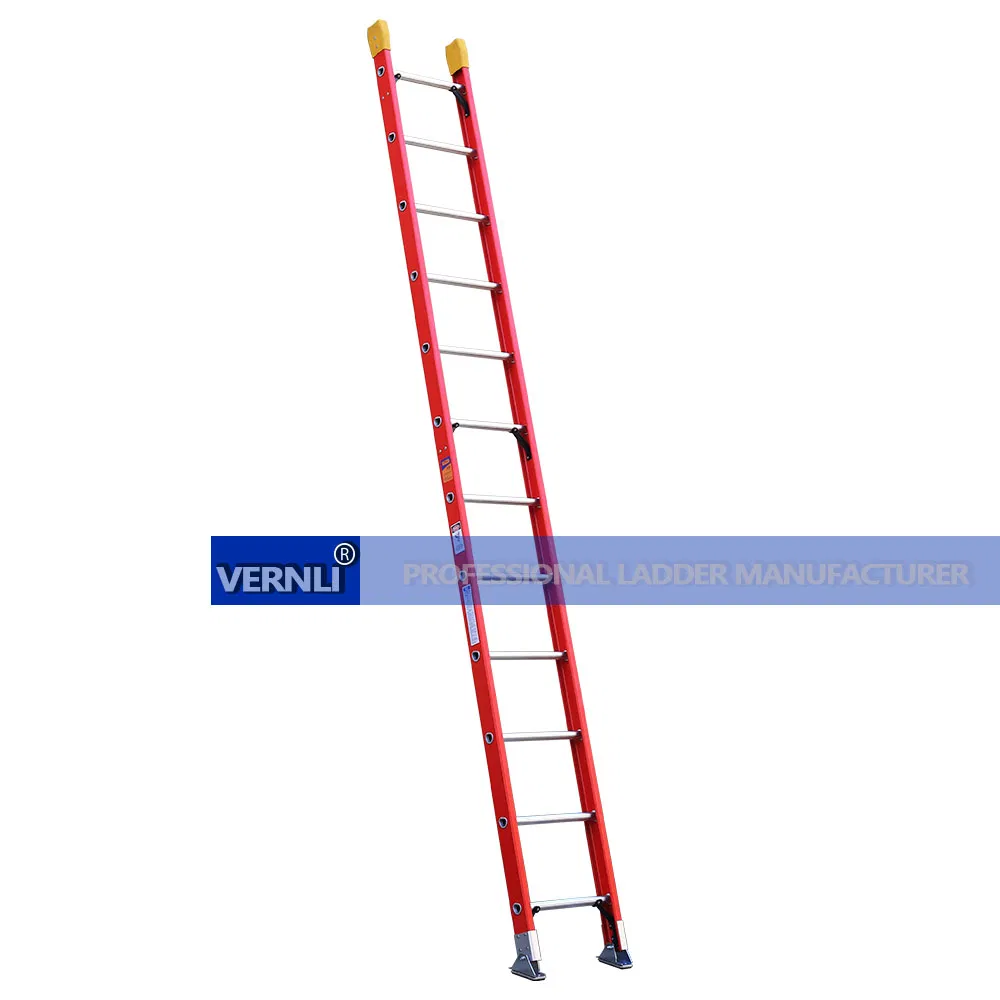 Factory Direct Sale 8f Red Color Fiberglass Single Leaning Ladder Type Iaa