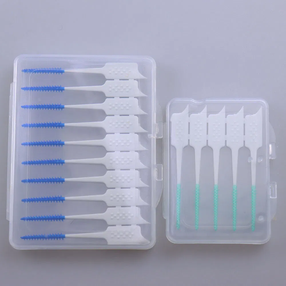 Oral Care Disposable Toothpicks Food Grade Rubber Bristles Interdental Brush