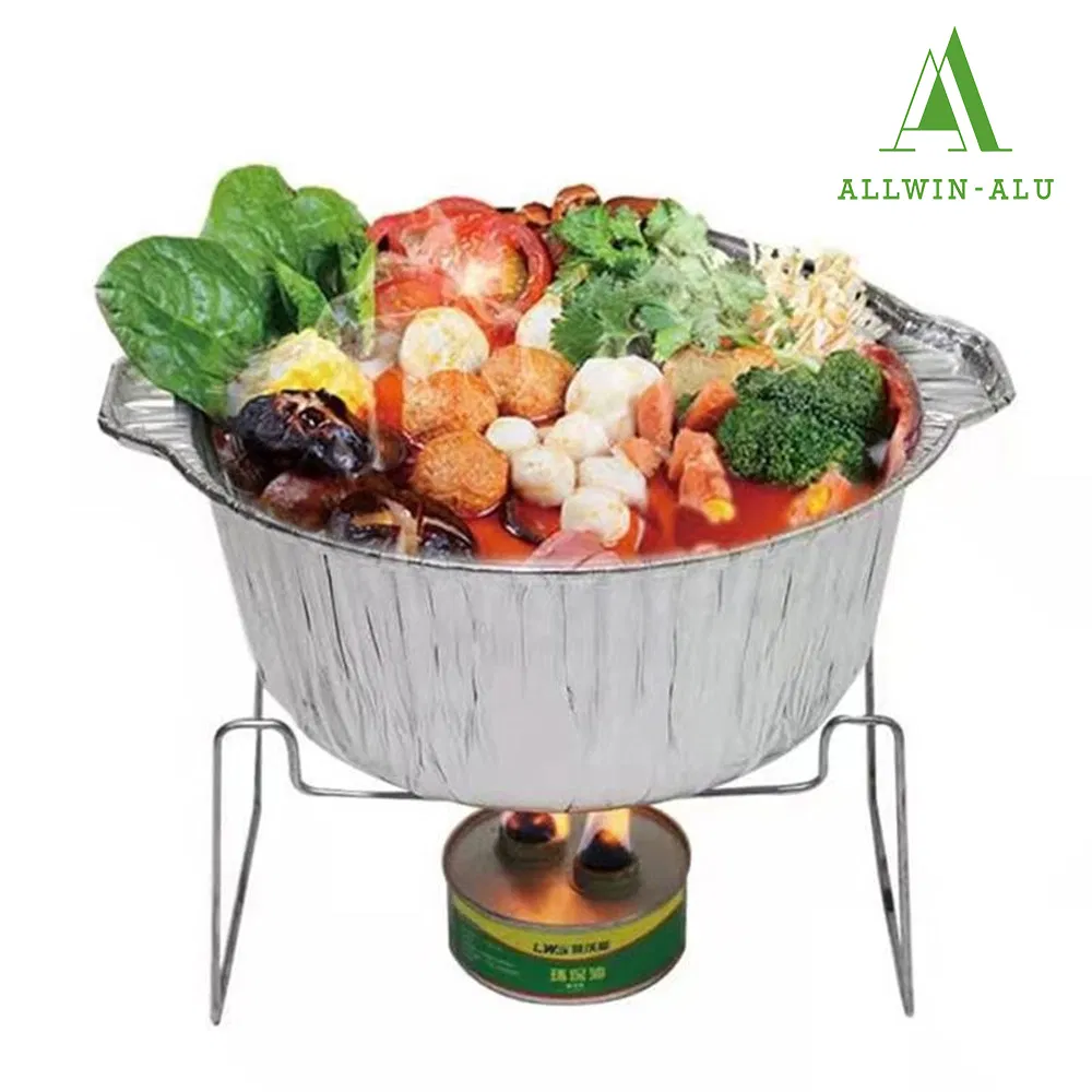 Hot Sale Disposable Cooking Steam Pot 5300ml Aluminum Foil Food Container with Foil Lid