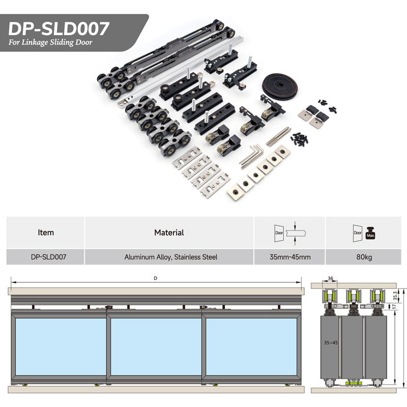 2025 Hot Selling Wholesale Priced Door Hardware System Linakge Roller with 80kg Narrow Aluminium Frame System Hardware Wheels Sliding Door Accessory
