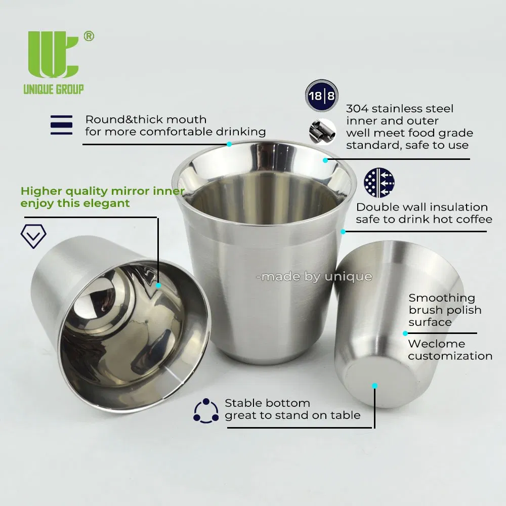 Термочашка двойные стенки 80/160/250 мл для кофе эспрессо