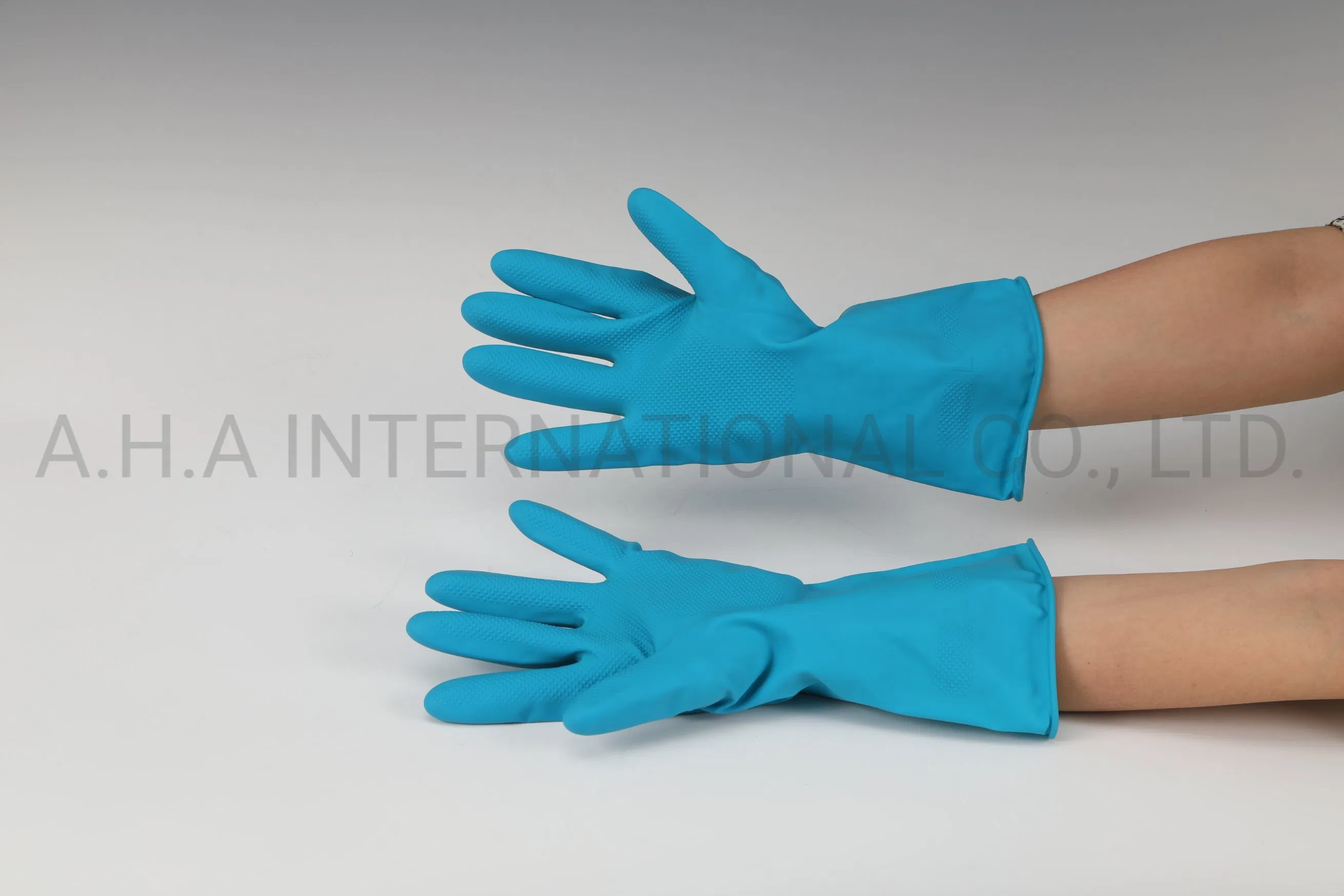 Free Samples Kitchen Dishes Washing Latex Spray Flocklined Glove