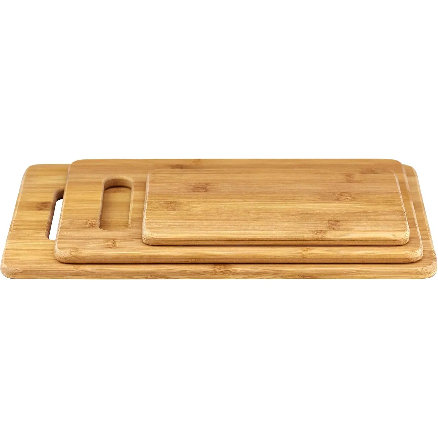 3-Piece Reversible Kitchen Bamboo Cutting Board Set