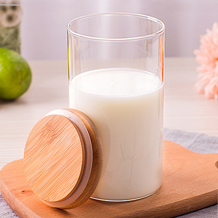 500ml Airtight High Borosilicate Glass Jars Food Container Storage with Sealing Top Bamboo Lid /Glass Water Bottle/Glassware/Milk Glass