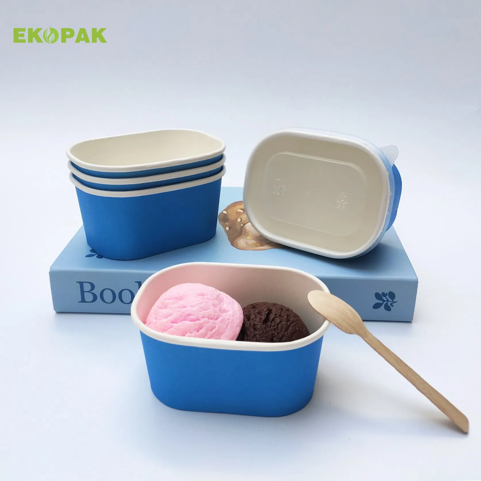 Custom Logo Disposable Ice Cream Frozen Yogurt Paper Cup