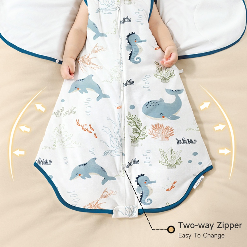 0-24 Months Baby Swaddle Blanket Cute Bamboo Cotton Infant Anti-Startle Sleeping Bag