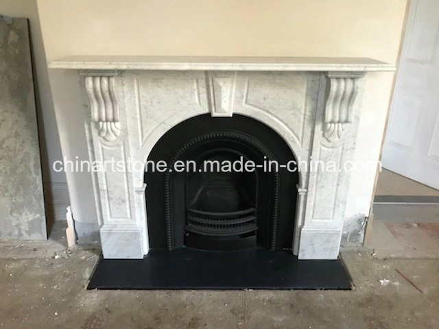 Wholesale Nature Beige and White Marble Fireplace