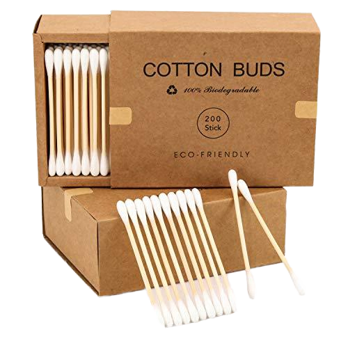 Eco-Friendly 200PCS Bamboo Cotton Swabs for Makeup Removal